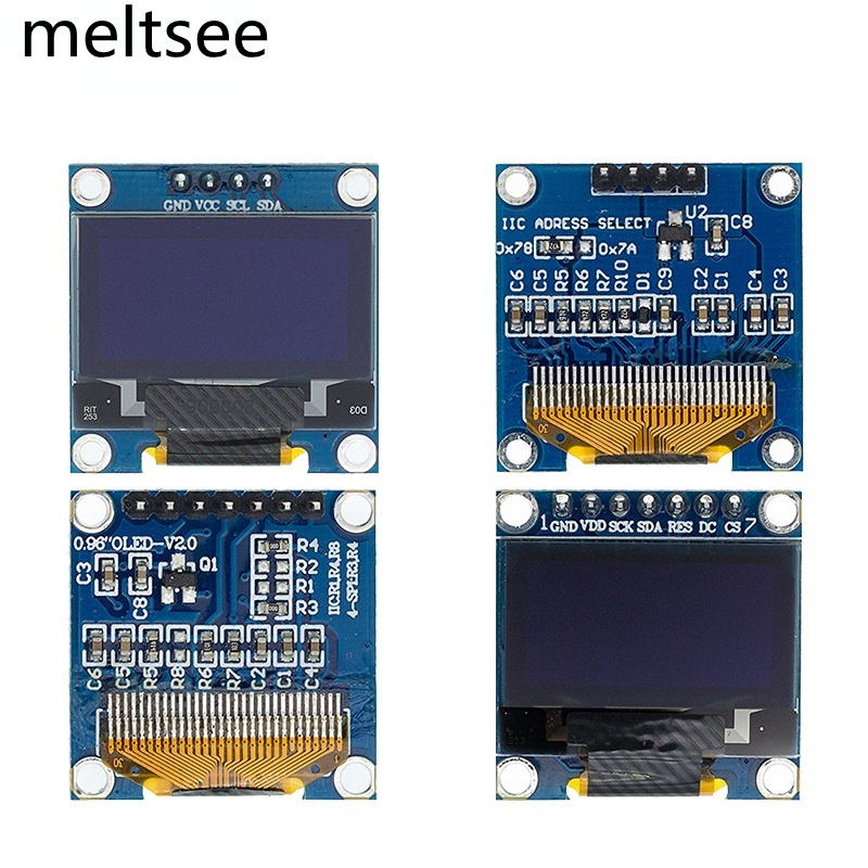 Bảng mạch màn hình LCD OLED SSD1306 12864 0.96 inch IIC SPI 7/4 chấu nhiều màu sắc cho Arduino